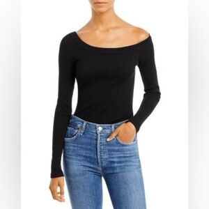 Citizens Of Humanity Wren Off The Shoulder Top Women’s S Black Ribbed Knit